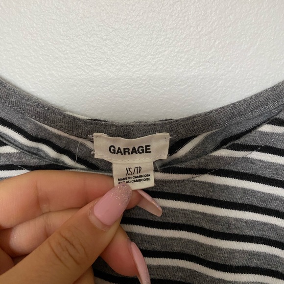 Garage striped crop tee shirt - Picture 4 of 4